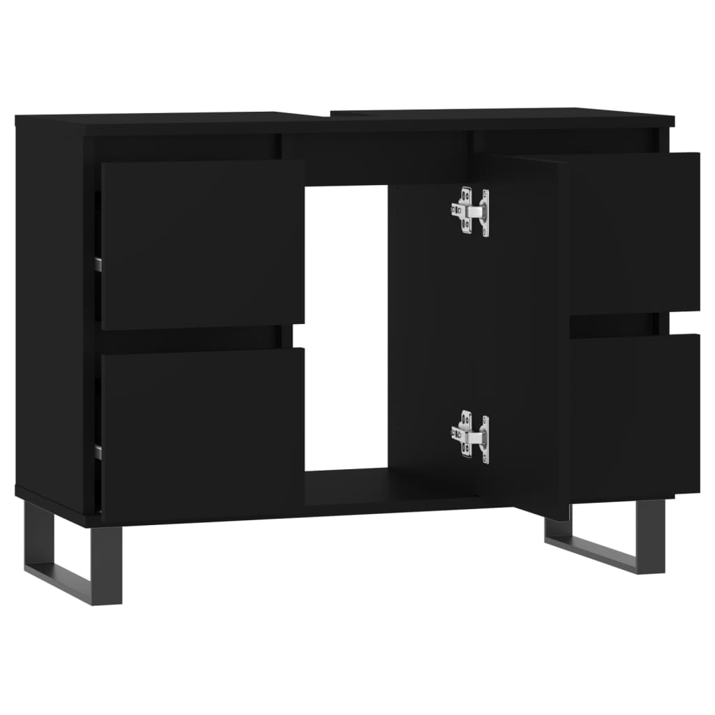 Black 4-Drawer Bathroom Storage Cabinet - Bend