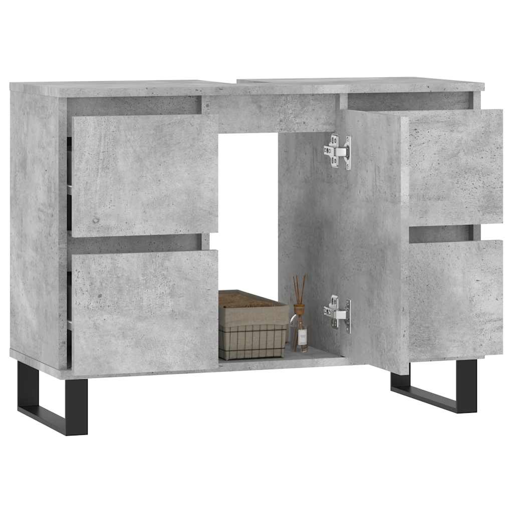 Bathroom Cabinet Concrete Grey 80x33x60 cm Engineered Wood