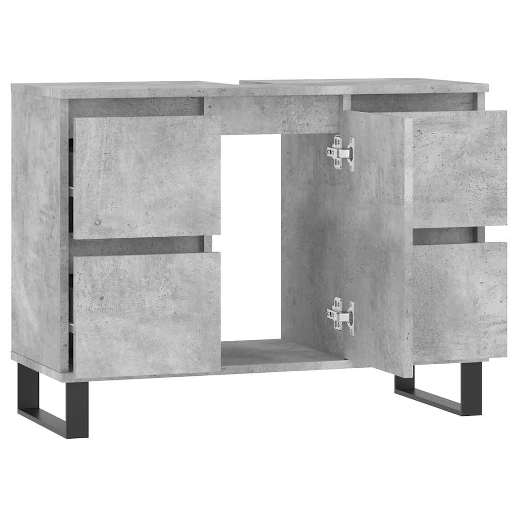 Bathroom Cabinet Concrete Grey 80x33x60 cm Engineered Wood