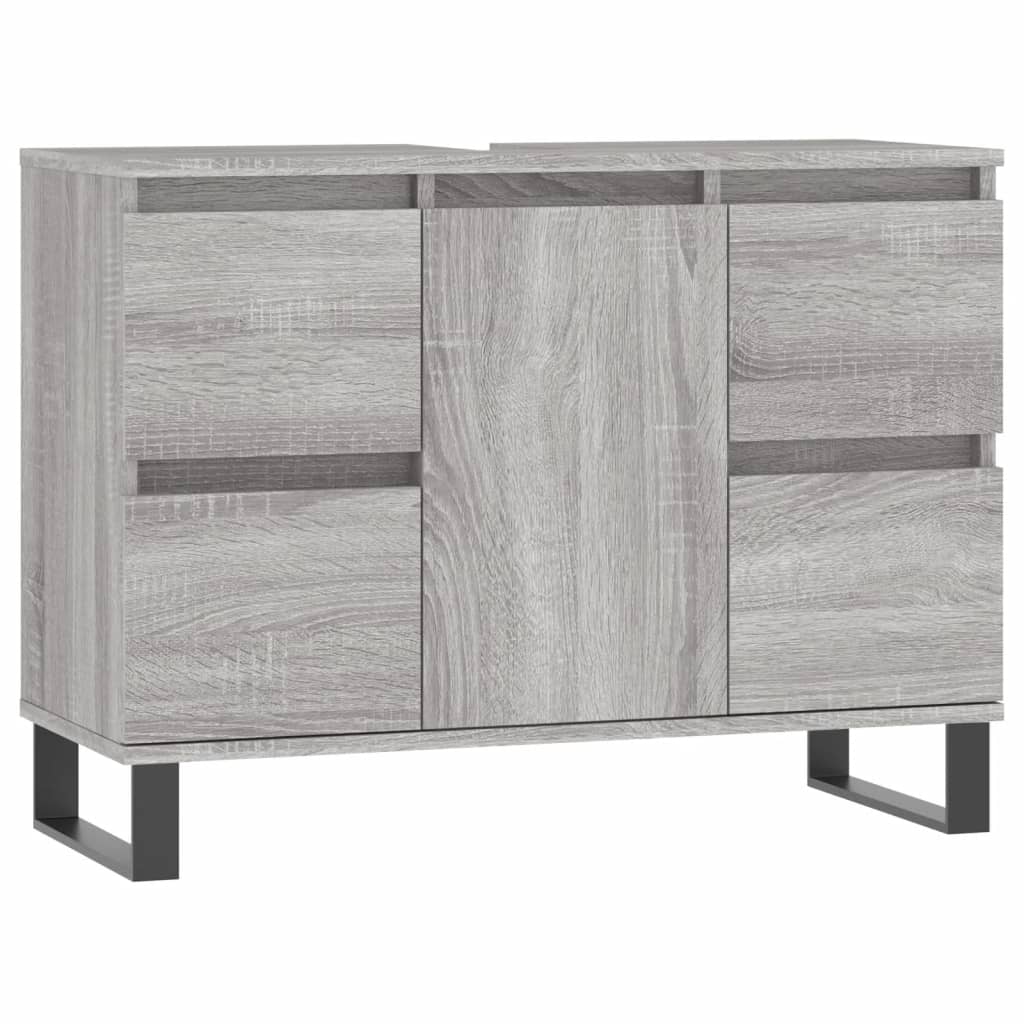 Bathroom Cabinet Grey Sonoma 80x33x60 cm Engineered Wood - Bend