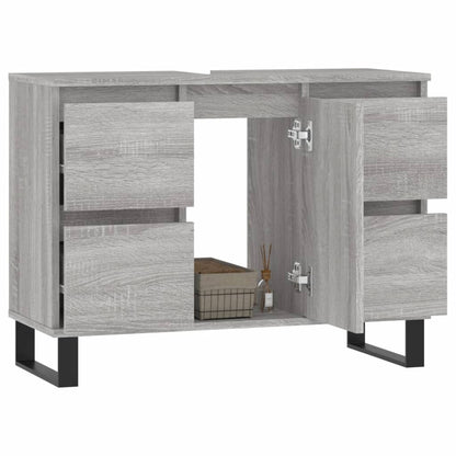 Bathroom Cabinet Grey Sonoma 80x33x60 cm Engineered Wood - Bend