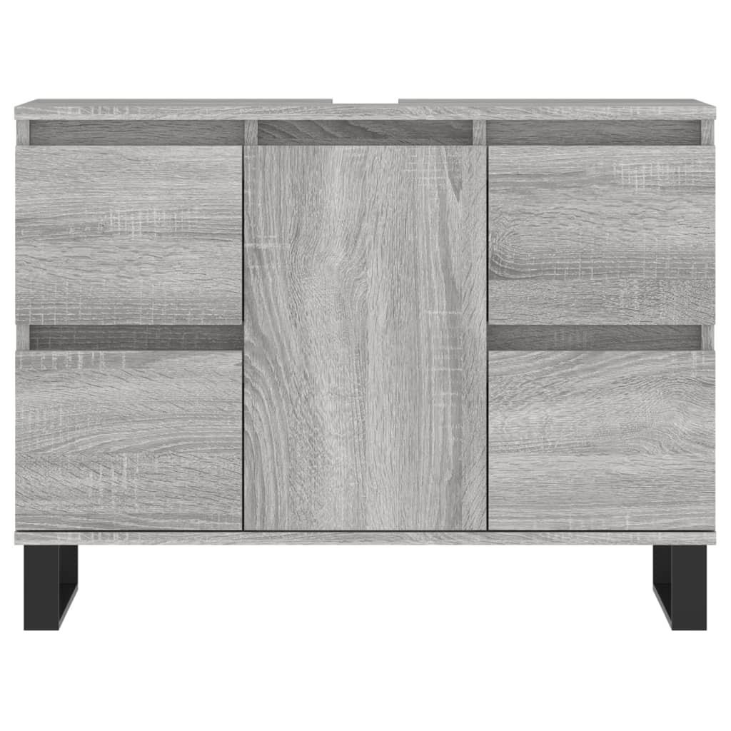 Bathroom Cabinet Grey Sonoma 80x33x60 cm Engineered Wood - Bend