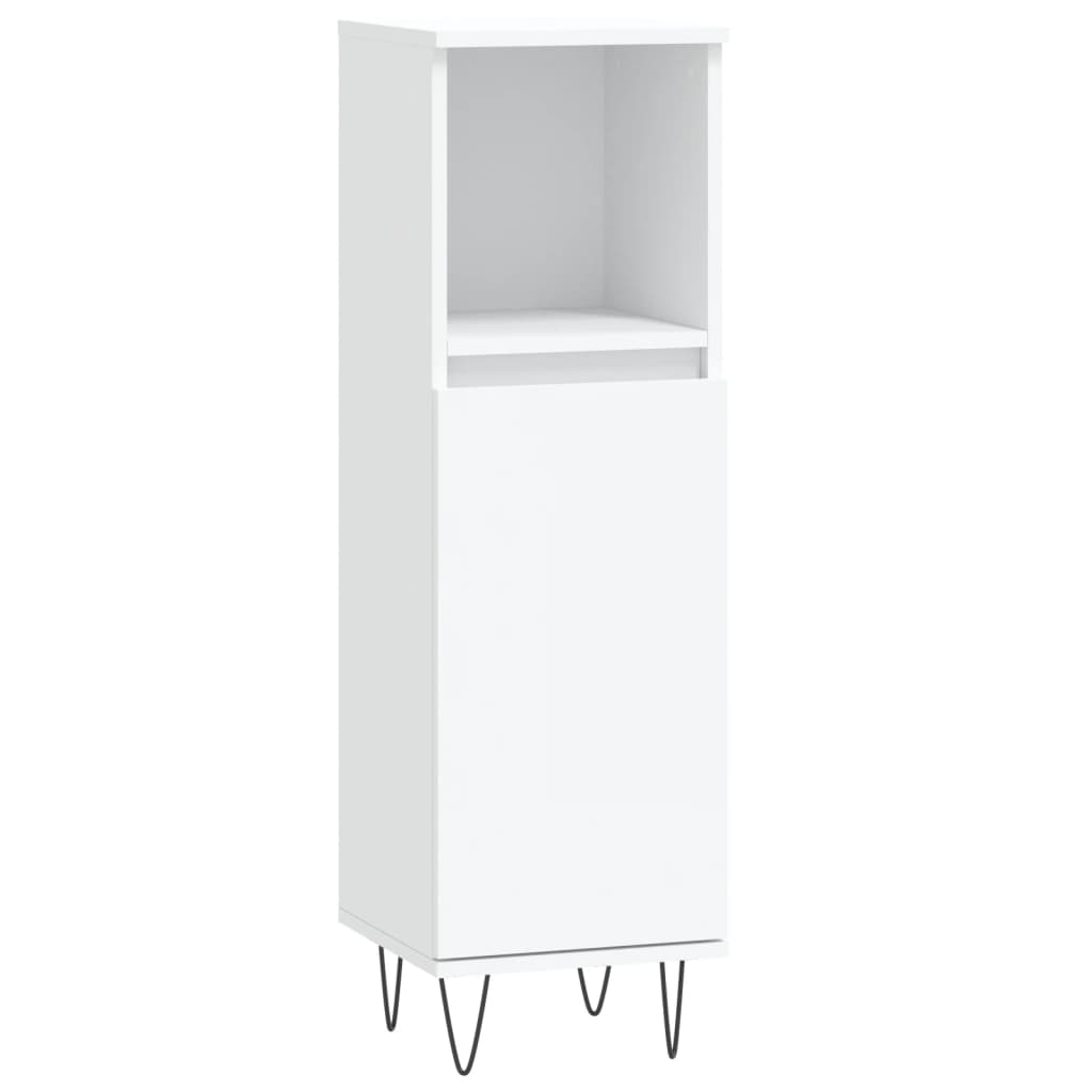 3 Piece Bathroom Cabinet Set White Engineered Wood