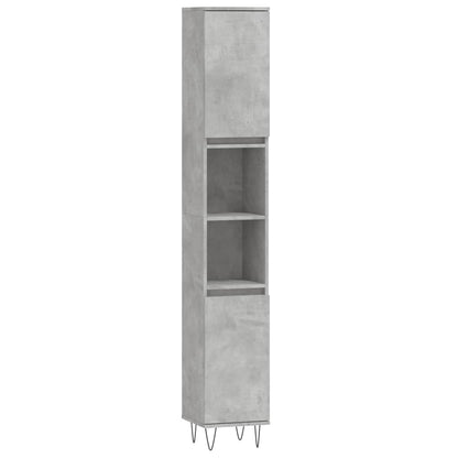 3 Piece Bathroom Cabinet Set Concrete Grey Engineered Wood