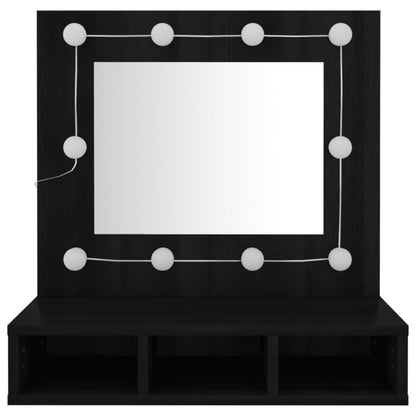 Mirror Cabinet with LED Black 60x31.5x62 cm - Bend