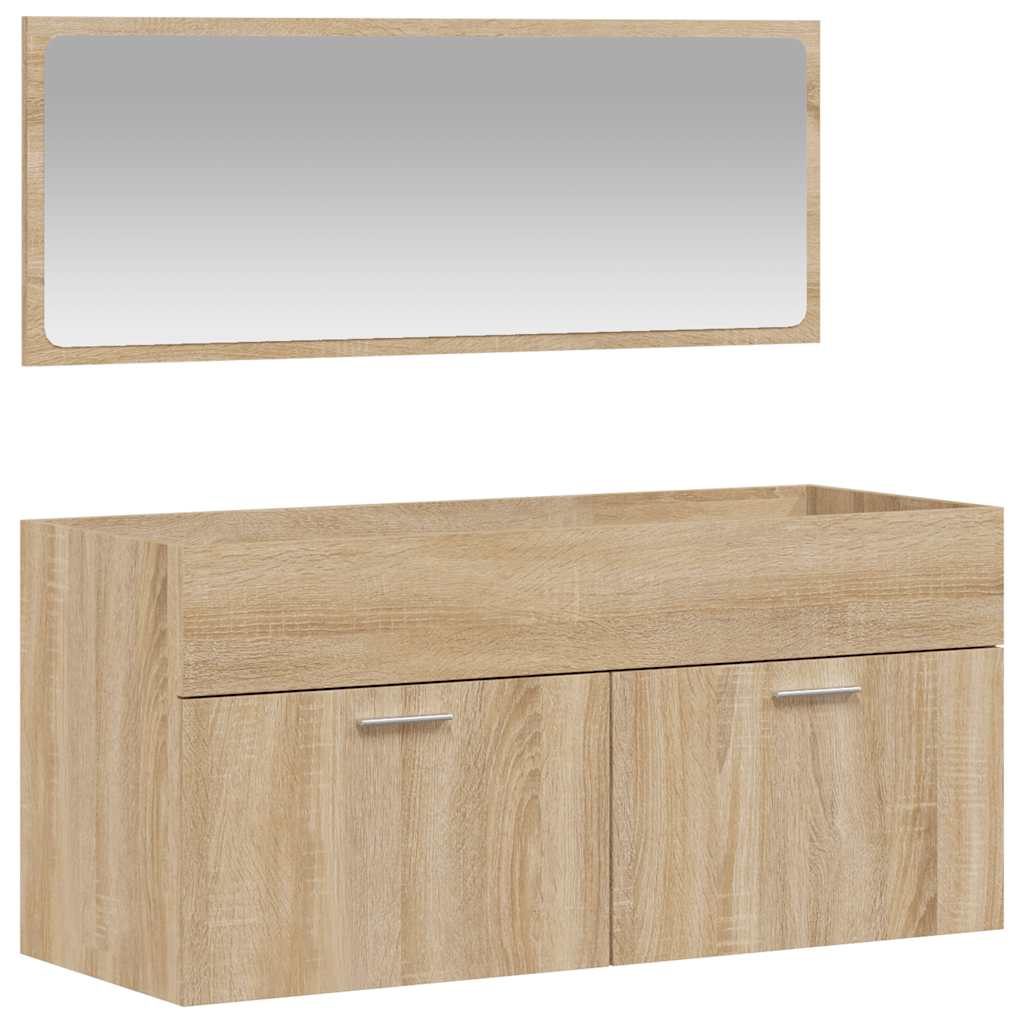 Bathroom Cabinet with Mirror Sonoma Oak Engineered Wood