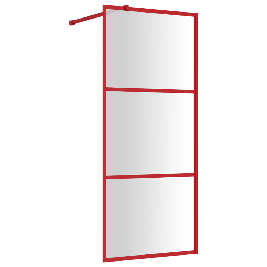 Walk-in Shower Wall with Clear ESG Glass Red 80x195 cm - Bend