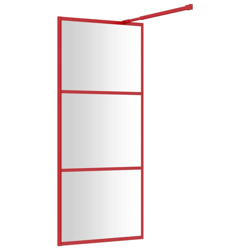 Walk-in Shower Wall with Clear ESG Glass Red 80x195 cm - Bend