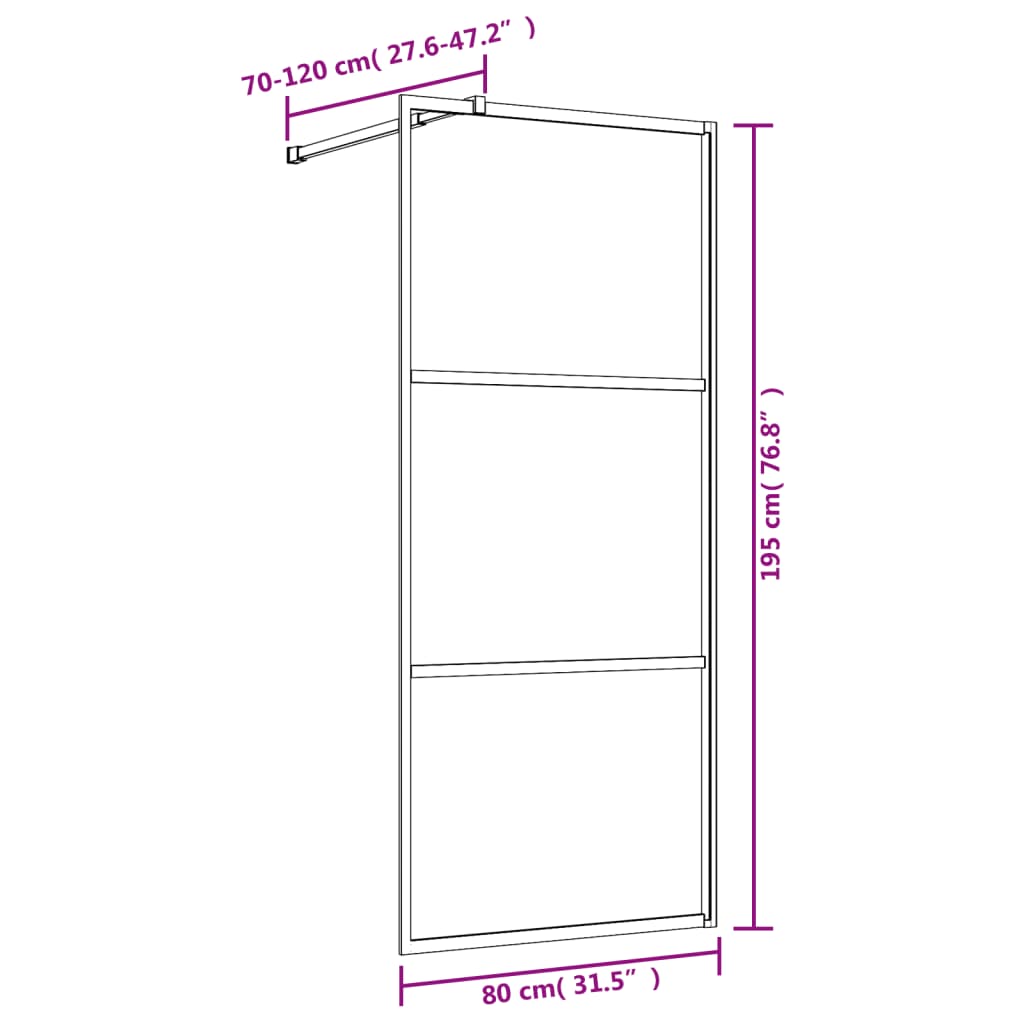 Walk-in Shower Wall with Clear ESG Glass Red 80x195 cm - Bend