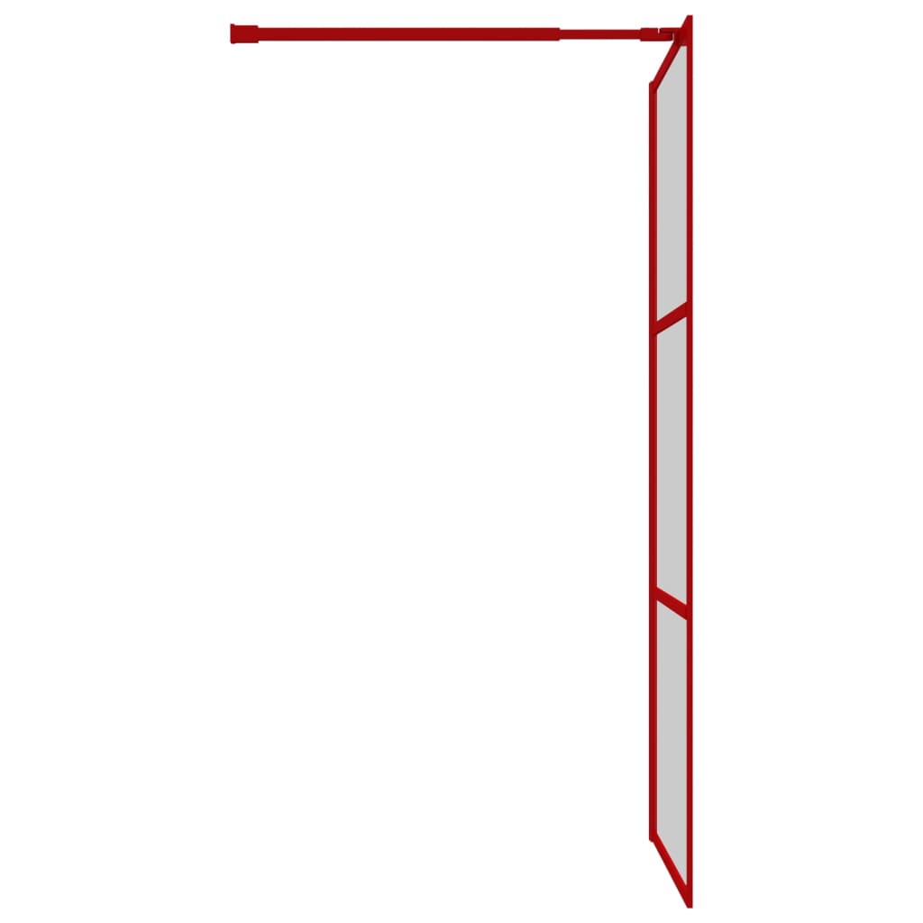 Walk-in Shower Wall with Clear ESG Glass Red 100x195 cm - Bend