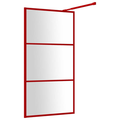 Walk-in Shower Wall with Clear ESG Glass Red 100x195 cm - Bend