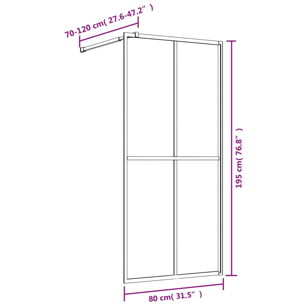 Walk-in Shower Wall with Clear ESG Glass Red 80x195 cm - Bend