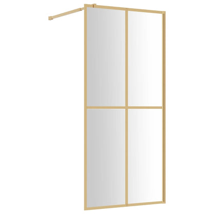 Walk-in Shower Wall with Clear ESG Glass Gold 80x195 cm - Bend