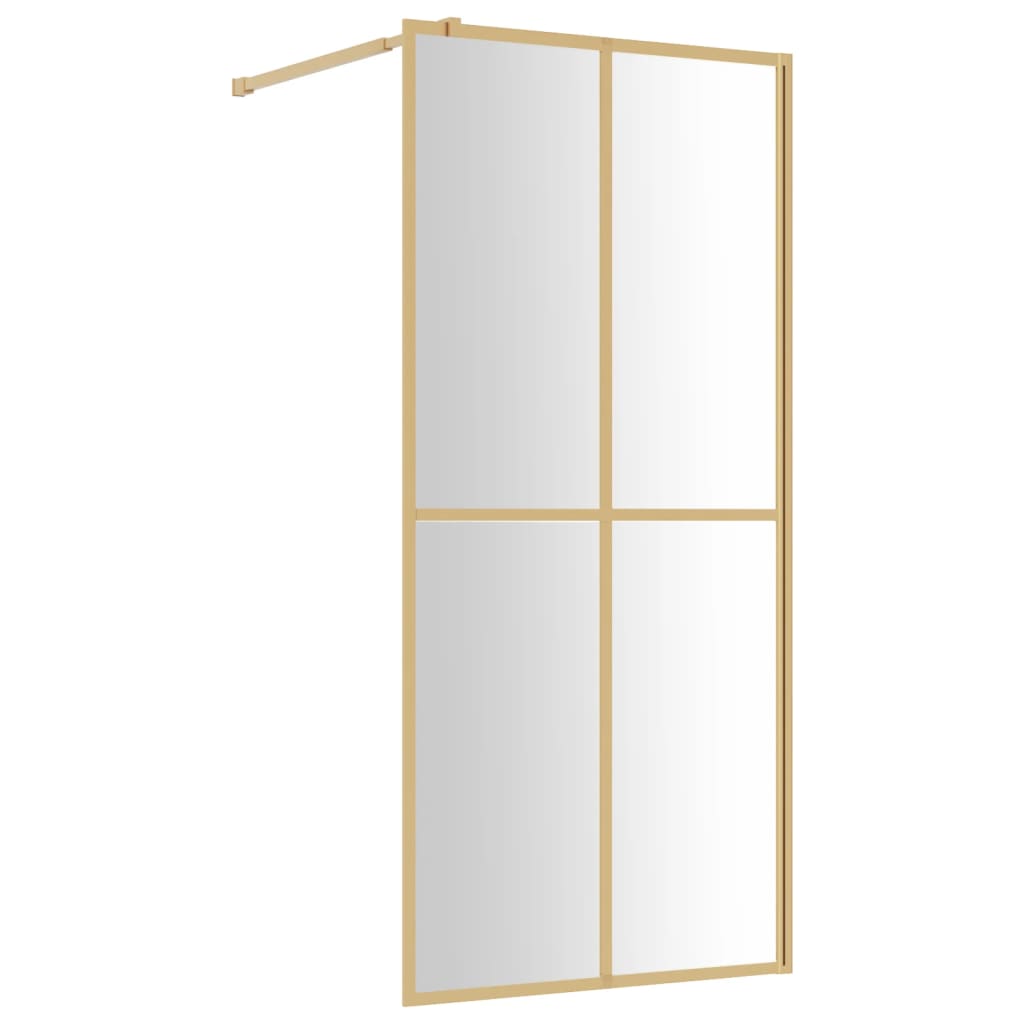 Walk-in Shower Wall with Clear ESG Glass Gold 90x195 cm - Bend