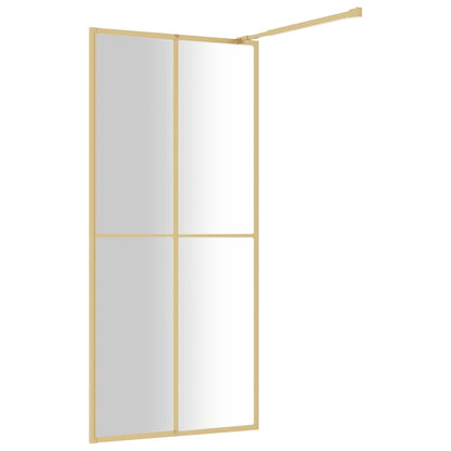 Walk-in Shower Wall with Clear ESG Glass Gold 90x195 cm - Bend