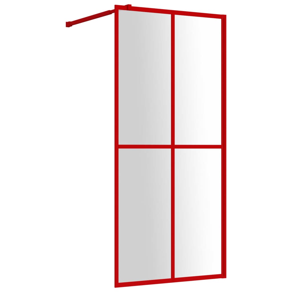 Walk-in Shower Wall with Clear ESG Glass Red 100x195 cm - Bend