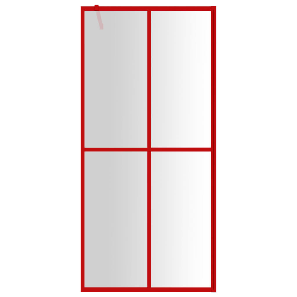 Walk-in Shower Wall with Clear ESG Glass Red 100x195 cm - Bend