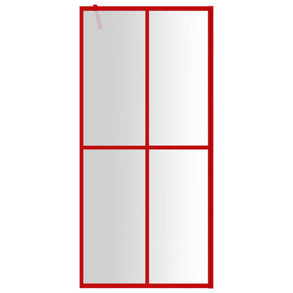 Walk-in Shower Wall with Clear ESG Glass Red 100x195 cm - Bend