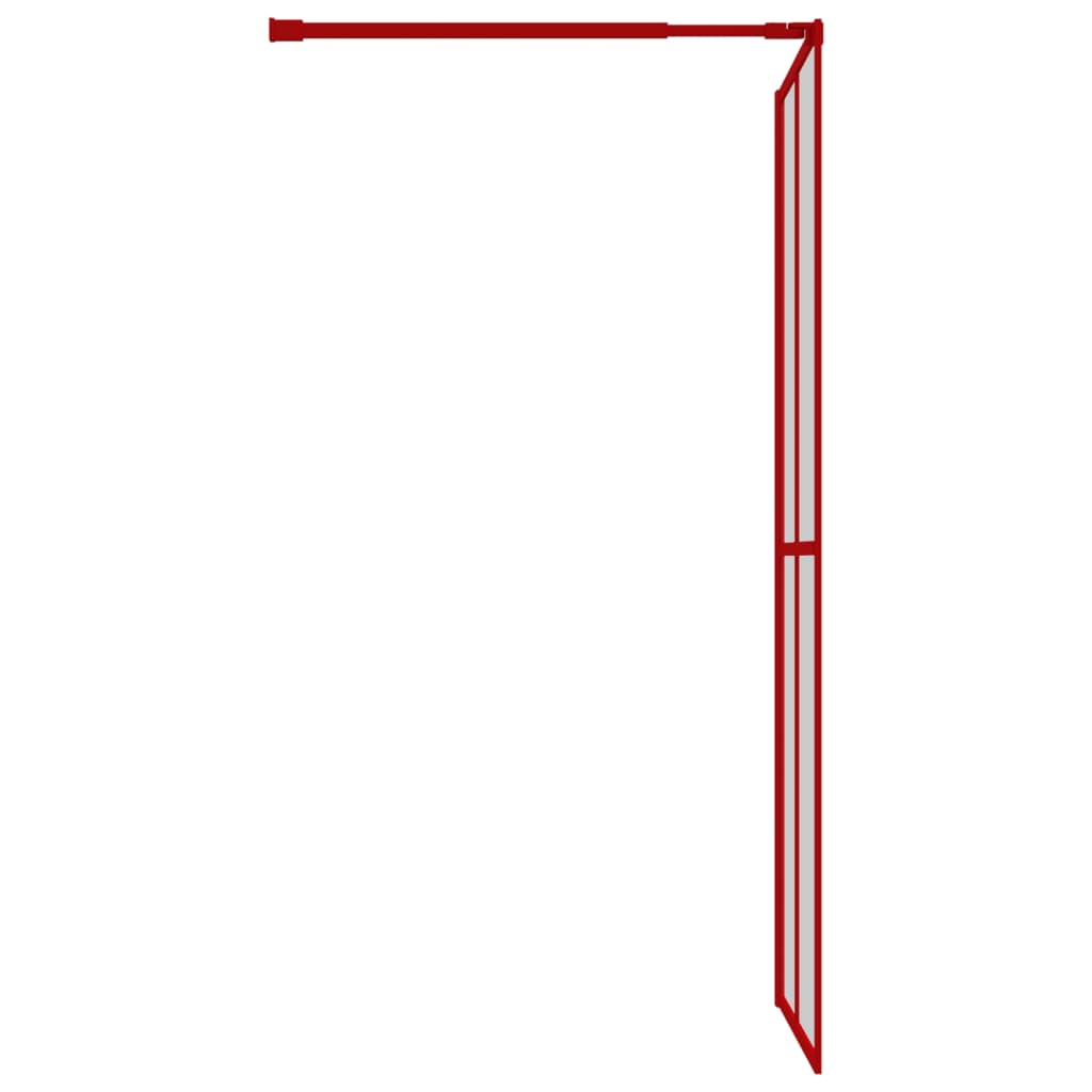 Walk-in Shower Wall with Clear ESG Glass Red 100x195 cm - Bend