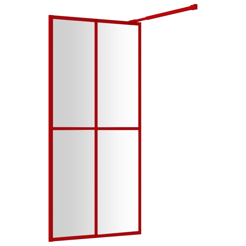 Walk-in Shower Wall with Clear ESG Glass Red 100x195 cm - Bend