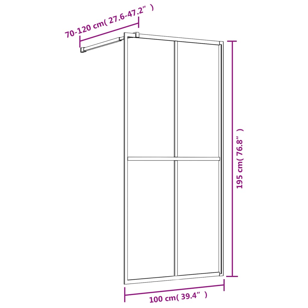 Walk-in Shower Wall with Clear ESG Glass Red 100x195 cm - Bend