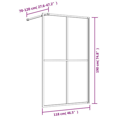 Walk-in Shower Wall with Clear ESG Glass Gold - Bend