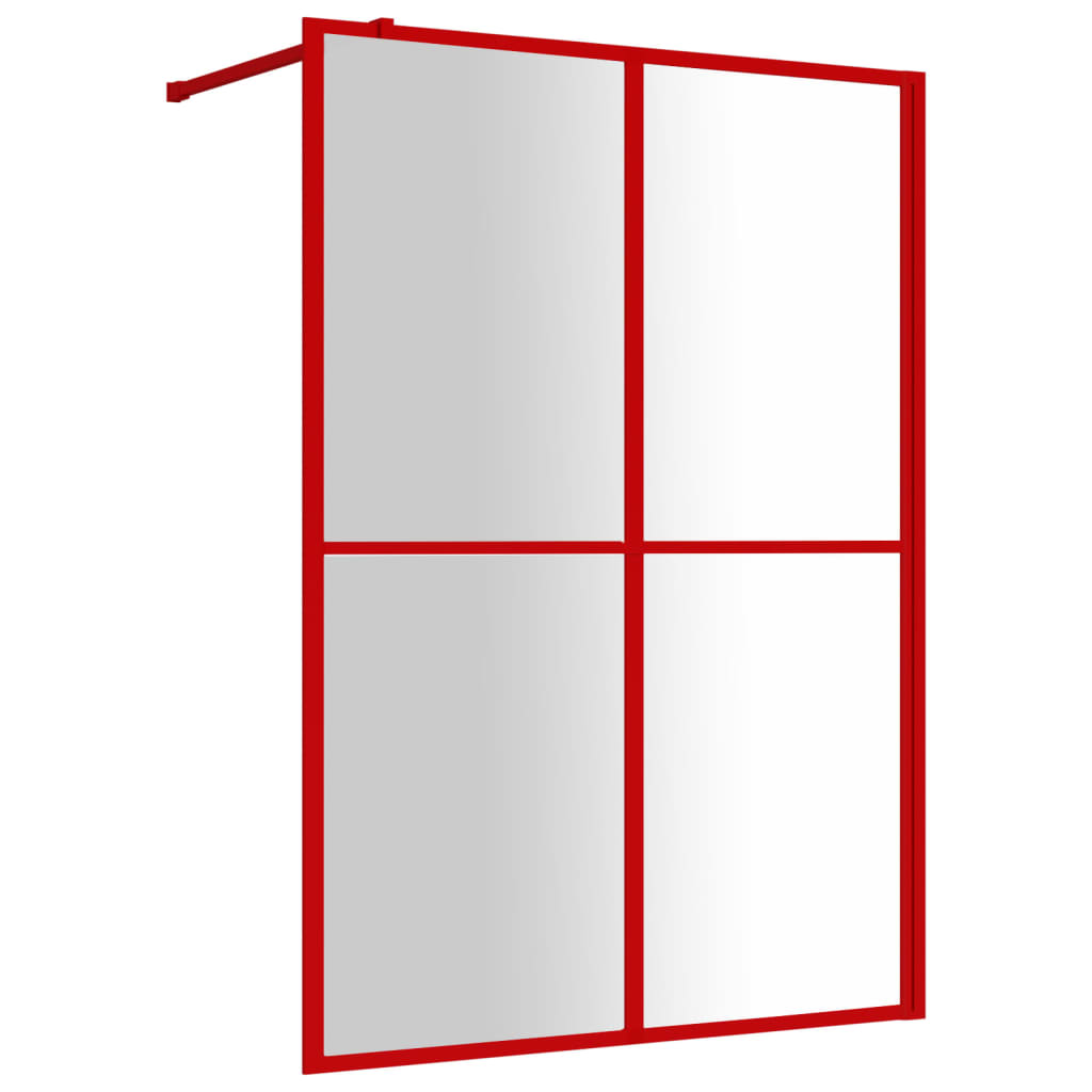 Walk-in Shower Wall with Clear ESG Glass Red 140x195 cm - Bend