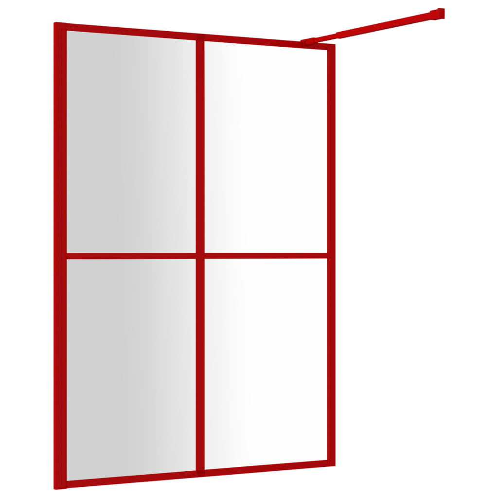 Walk-in Shower Wall with Clear ESG Glass Red 140x195 cm - Bend