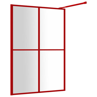 Walk-in Shower Wall with Clear ESG Glass Red 140x195 cm - Bend