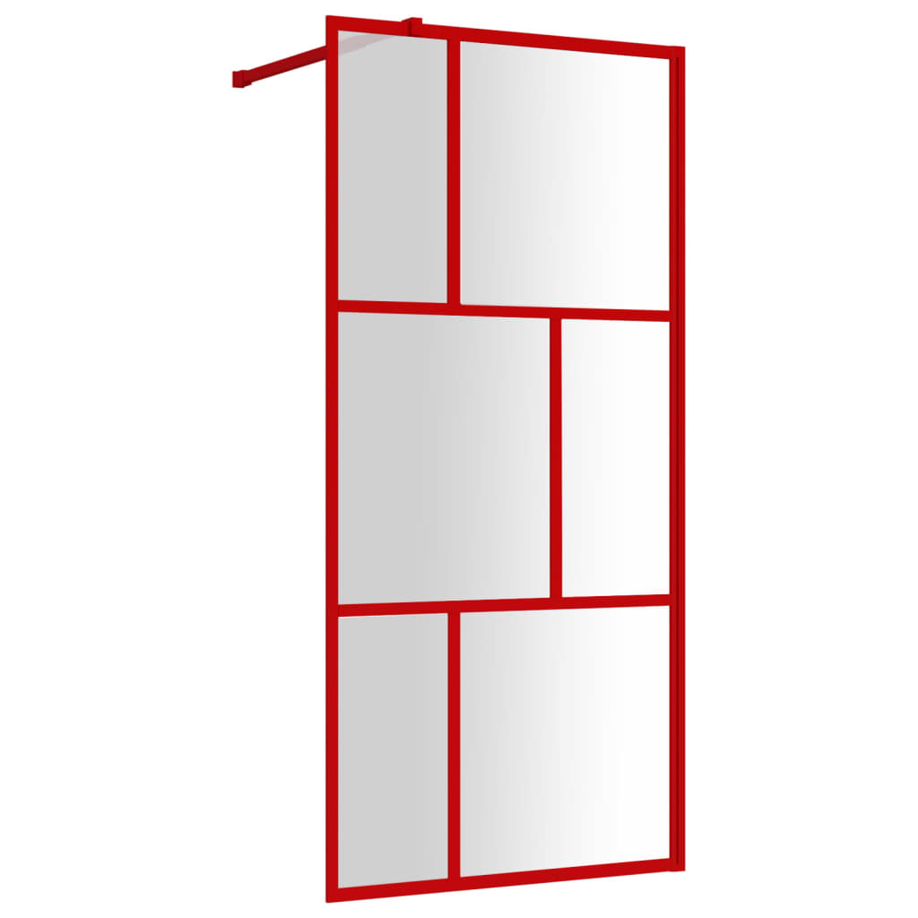 Walk-in Shower Wall with Clear ESG Glass Red 80x195 cm - Bend