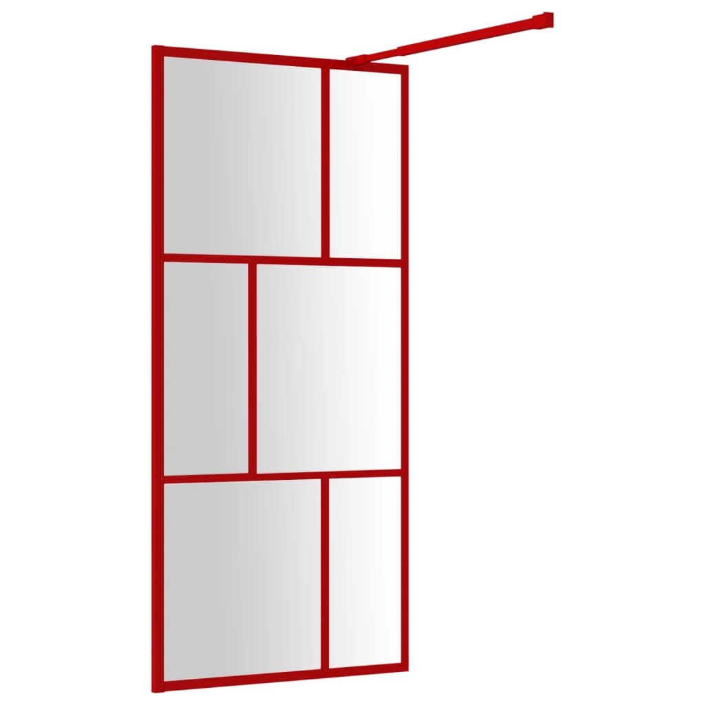 Walk-in Shower Wall with Clear ESG Glass Red 80x195 cm - Bend