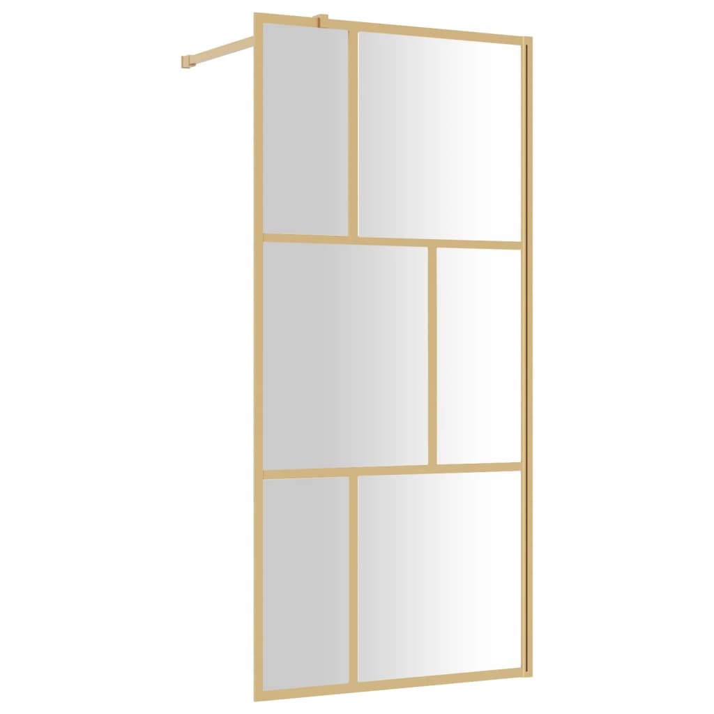 Walk-in Shower Wall with Clear ESG Glass Gold 80x195 cm - Bend