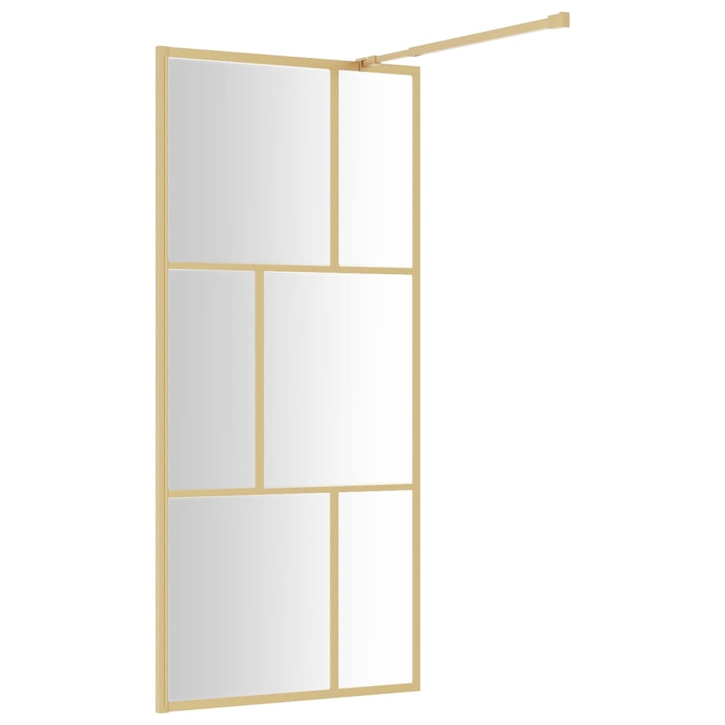 Walk-in Shower Wall with Clear ESG Glass Gold 80x195 cm - Bend