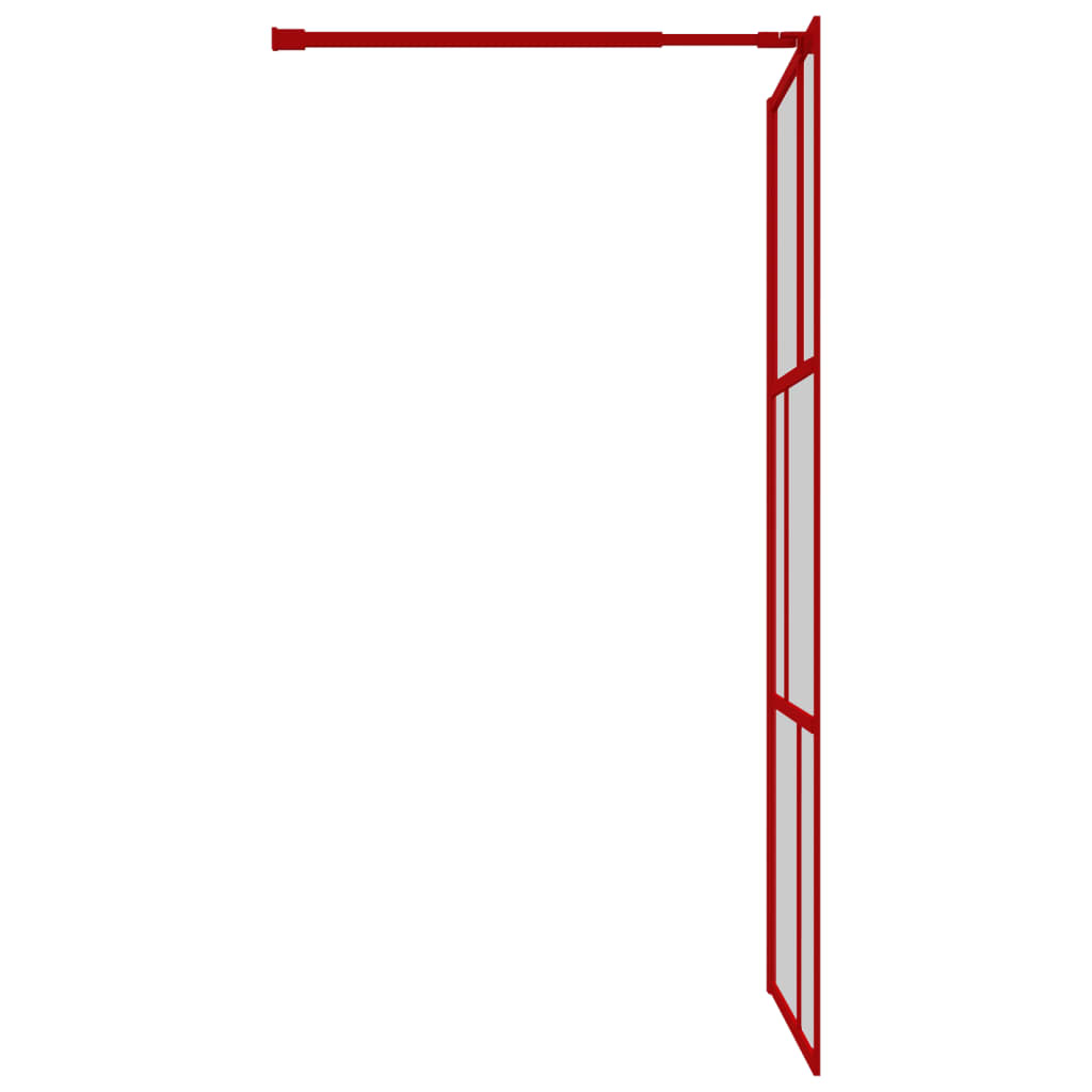 Walk-in Shower Wall with Clear ESG Glass Red 100x195 cm - Bend