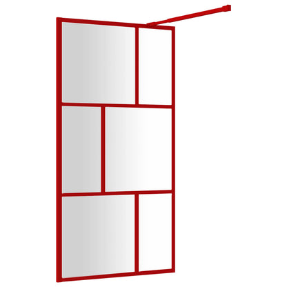 Walk-in Shower Wall with Clear ESG Glass Red 100x195 cm - Bend