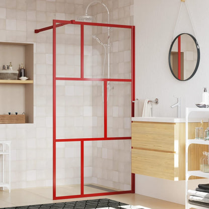 Walk-in Shower Wall with Clear ESG Glass Red 100x195 cm - Bend