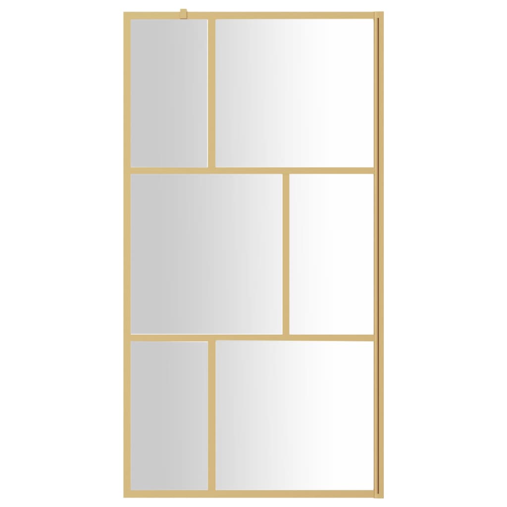 Walk-in Shower Wall with Clear ESG Glass Gold 100x195 cm - Bend