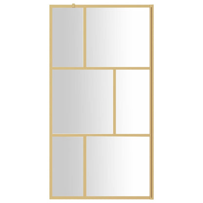 Walk-in Shower Wall with Clear ESG Glass Gold 100x195 cm - Bend