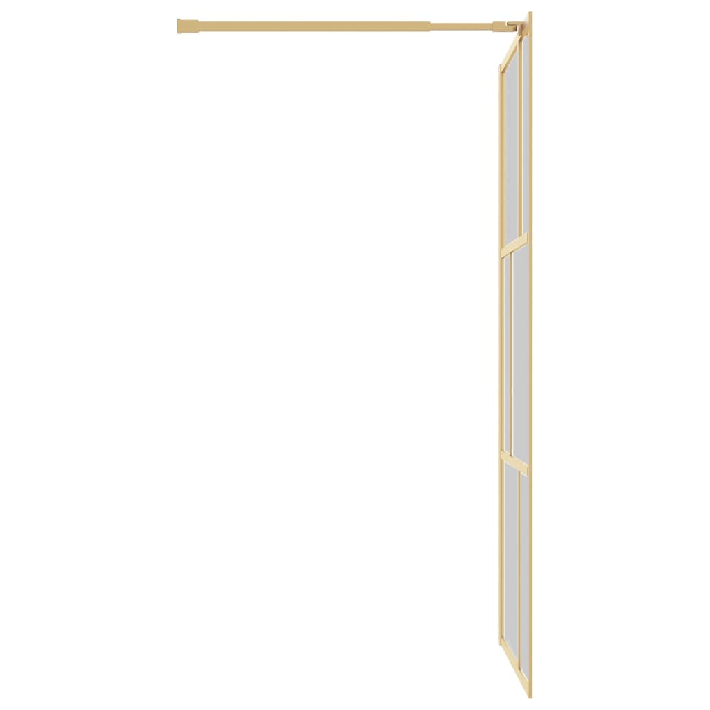 Walk-in Shower Wall with Clear ESG Glass Gold 100x195 cm - Bend