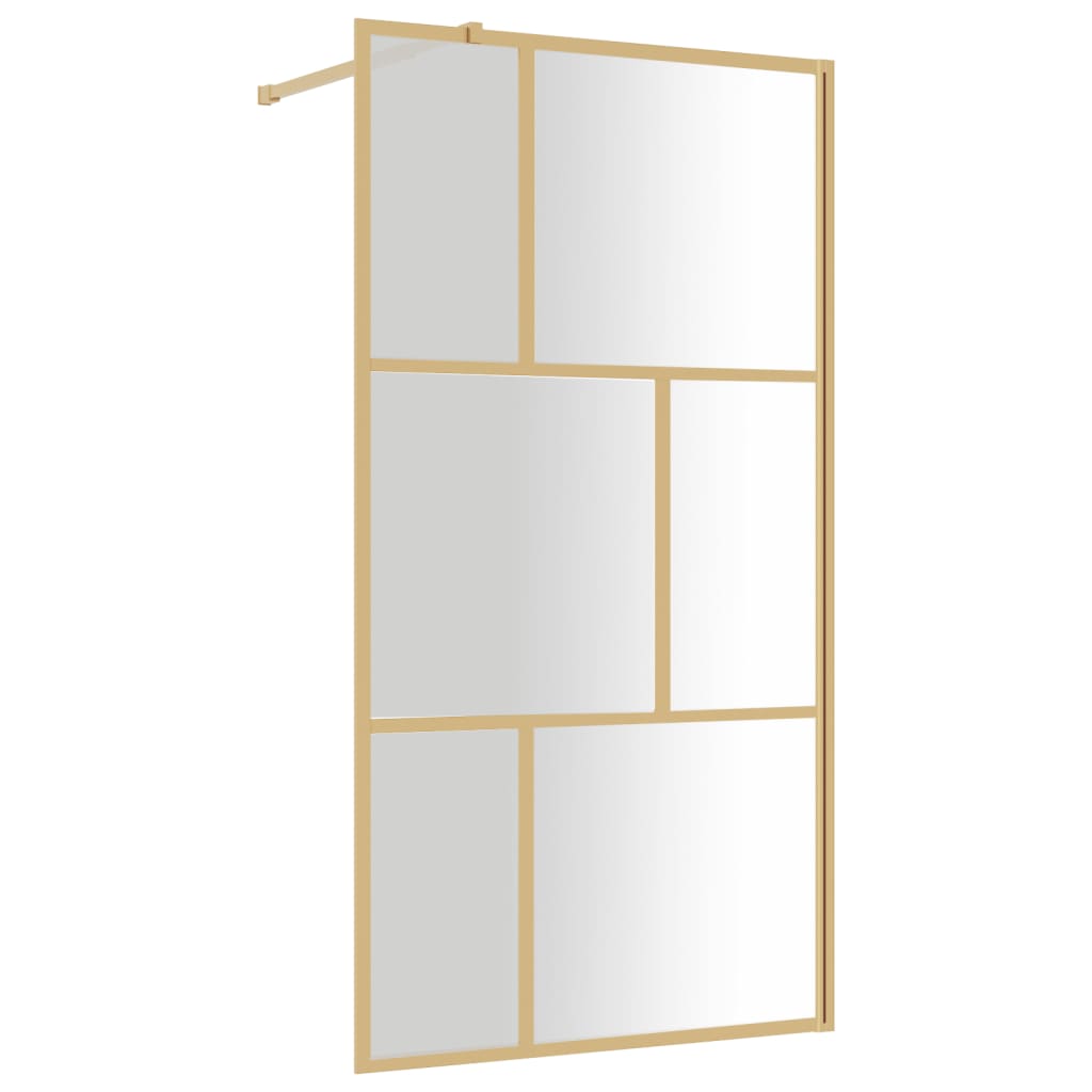 Walk-in Shower Wall with Clear ESG Glass Gold 115x195 cm - Bend