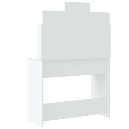 Dressing Table with LED Lights White 96x40x142 cm