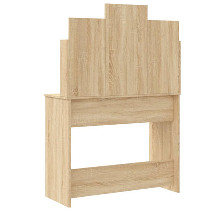 Dressing Table with LED Lights Sonoma Oak 96x40x142 cm