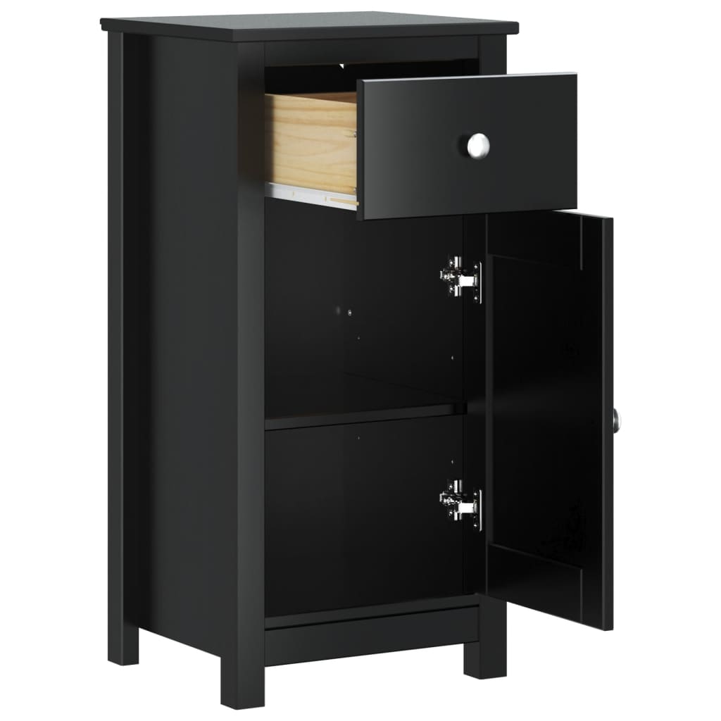 Bathroom Cabinet BERG Black 40x34x80 cm Solid Wood Pine