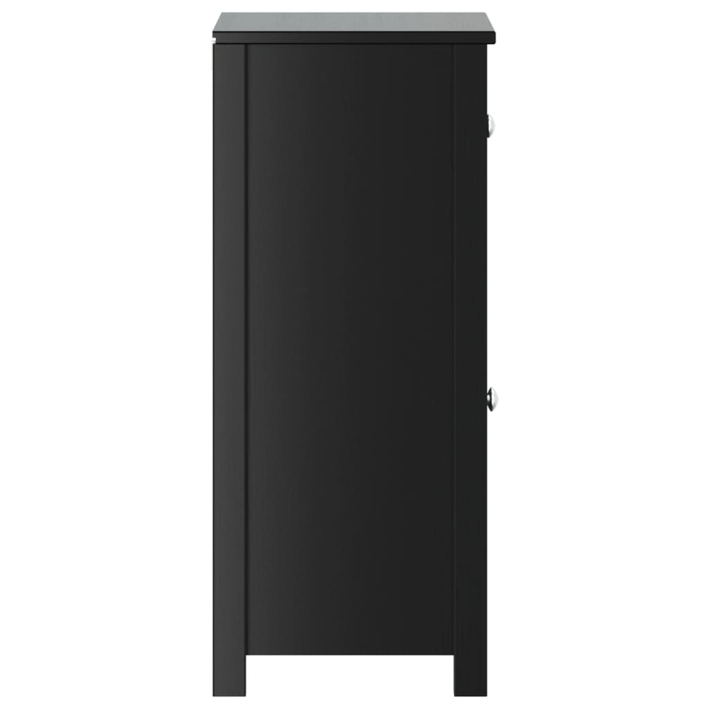 Bathroom Cabinet BERG Black 40x34x80 cm Solid Wood Pine