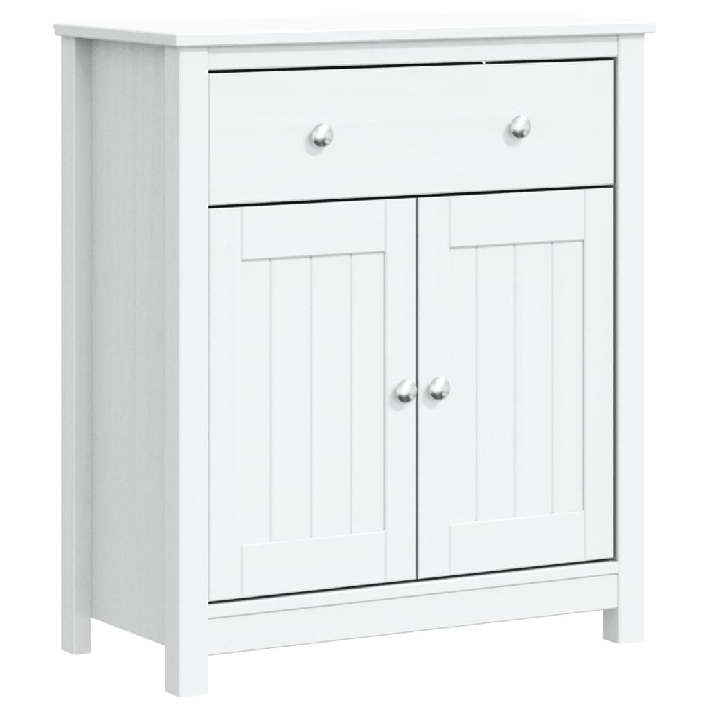 Bathroom Cabinet BERG White 69.5x34x80 cm Solid Wood Pine