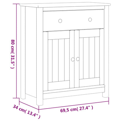 Bathroom Cabinet BERG White 69.5x34x80 cm Solid Wood Pine