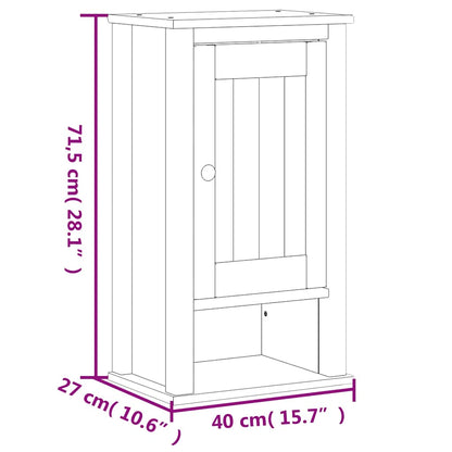 Bathroom Wall Cabinet BERG White 40x27x71.5 cm Solid Wood Pine