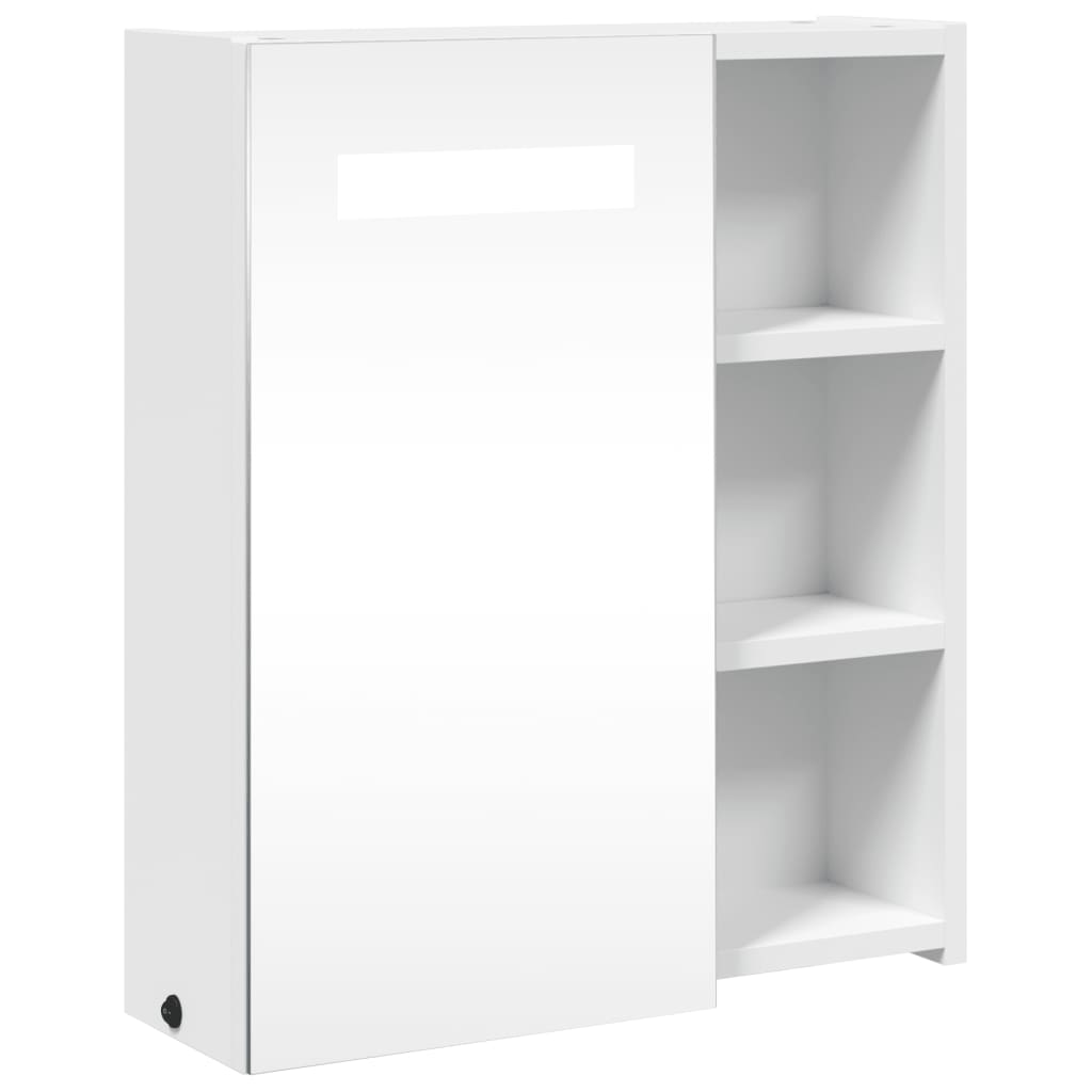 Bathroom Mirror Cabinet with LED Light White 45x13x52 cm - Bend