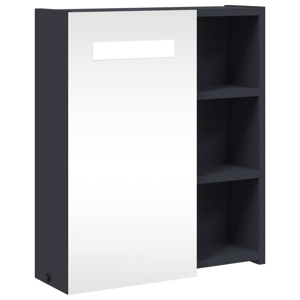 Bathroom Mirror Cabinet with LED Light Grey 45x13x52 cm - Bend