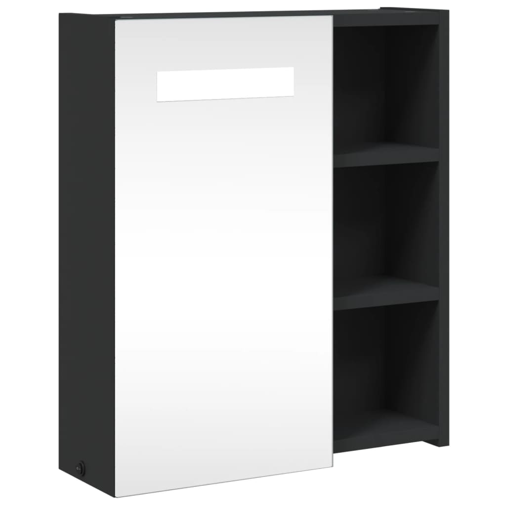 Bathroom Mirror Cabinet with LED Light Black 45x13x52 cm - Bend